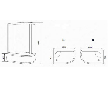 Душевая кабина Timo ECO TE-0720 Р R 120х80 см