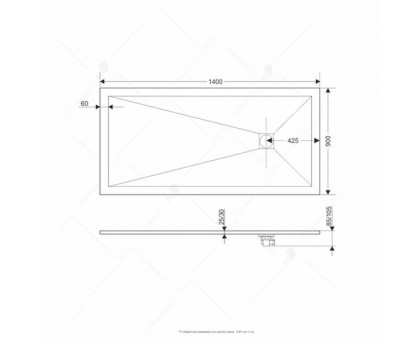 Душевой поддон RGW ST-W 90x140 см, прямоугольный, искусственный камень, белый