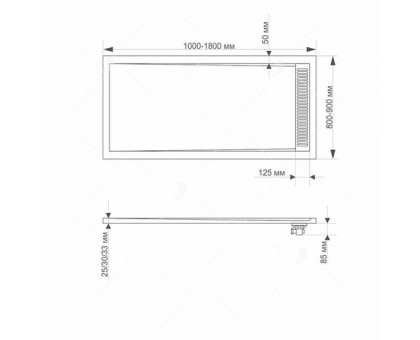 Душевой поддон RGW STM-W 90x100 см, прямоугольный, искусственный камень, белый