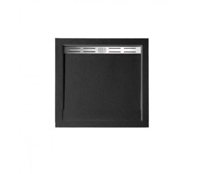 Душевой поддон WeltWasser WW TRS  80 STONE-BL 80х80 см черный с сифоном