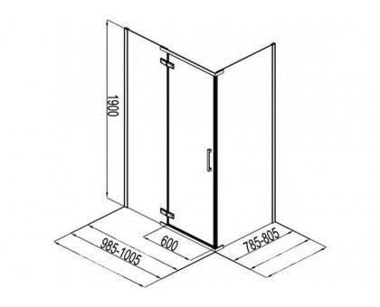 Душевой уголок Aquanet Logic RC1000 AE32-S-100x80U-CT 100x80 см