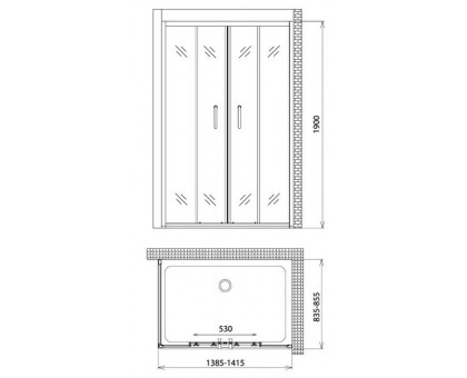 Душевой уголок Gemy Victoria S30192E-A85 140х85 см