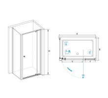 Душевой уголок RGW PA-44 (PA-02 + Z-12 + A-11) 120x90, прозрачное стекло