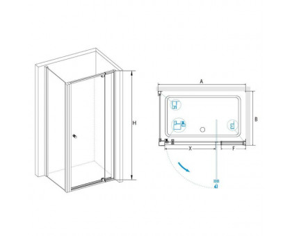 Душевой уголок RGW PA-44B (PA-02B + Z-050-1B) 90x100, прозрачное стекло