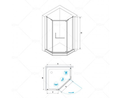 Душевой уголок RGW PA-81 90x90, прозрачное стекло
