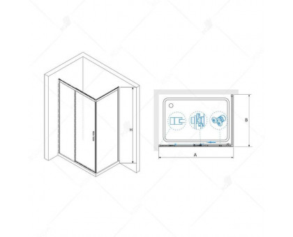 Душевой уголок RGW LE-41B (LE-12B + Z-050-2B) 180x90, прозрачное стекло