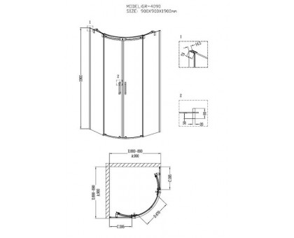 Душевой уголок Grossman GR-4090 90х90