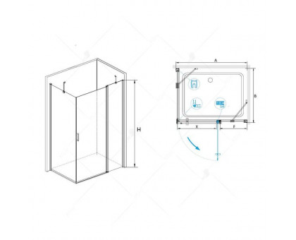 Душевой уголок RGW LE-44 (LE-04+Z-14) 120x100, прозрачное стекло