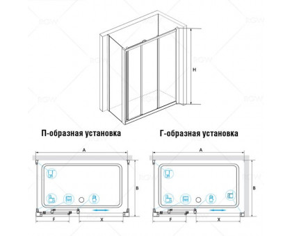 Душевой уголок RGW CL-40 (CL-11 + Z-12) 80x70, прозрачное стекло