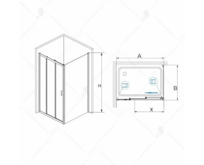 Душевой уголок RGW PA-73 P (PA-13 + 2Z-050-2) 120x90, прозрачное стекло
