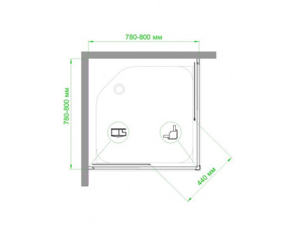 Душевой уголок Royal Bath RB HPD-C 80х80 см, с матовыми стеклами