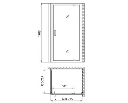 Душевой уголок Gemy Sunny Bay S28130-A75 70х75 см