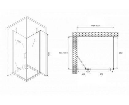 Душевой уголок ABBER Zart AG08120-S101