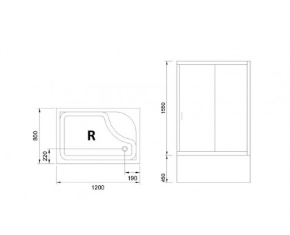 Душевой уголок Royal Bath RB 8120BP-C 120х80 см, с матовыми стеклами, правосторонний