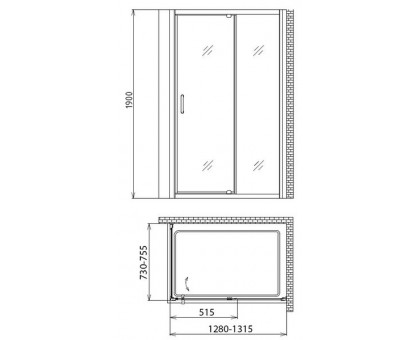 Душевой уголок Gemy Sunny Bay S28191D-A75 130х75 см