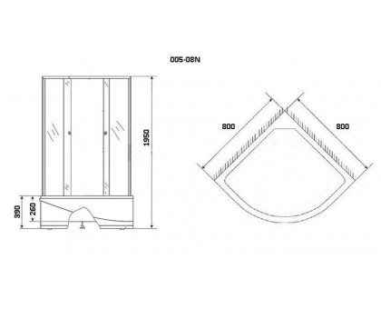 Душевой уголок Niagara NG-005-14 80х80 см, с матовыми стеклами