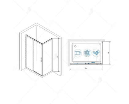 Душевой уголок RGW LE-41 (LE-12 + Z-22) 180x100, прозрачное стекло