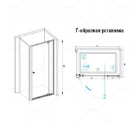 Душевой уголок RGW PA-32 (PA-02 + Z-12 + A-11) 80x80, стекло шиншилла